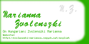 marianna zvolenszki business card